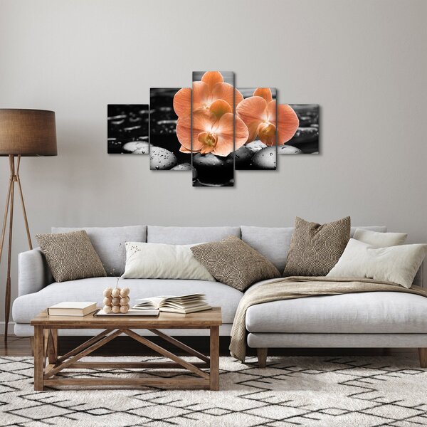 Obraz - Oranžové orchideje (125x70 cm)