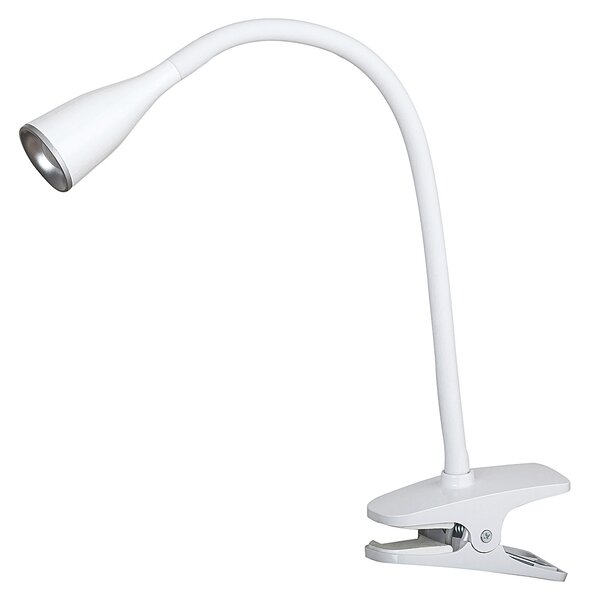 RABALUX Stolní LED lampa s klipem JEFF, 4,5W, teplá bílá, bílá 004196