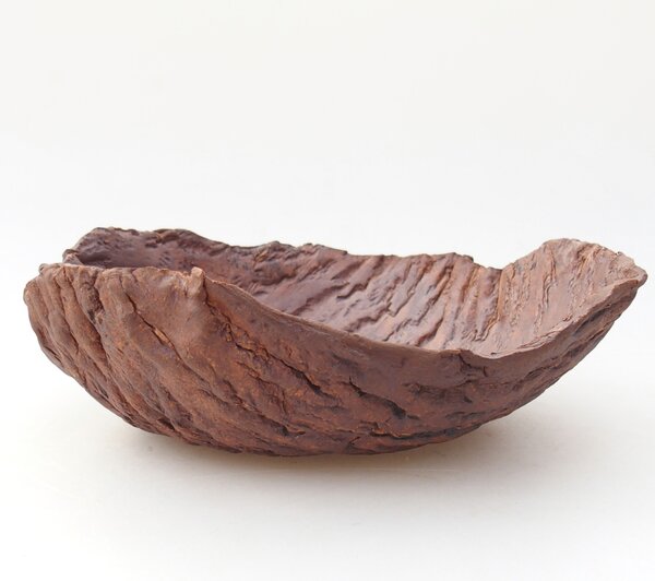 E-bonsai Keramická Skořápka 19 x 17 x 7 cm hnědá