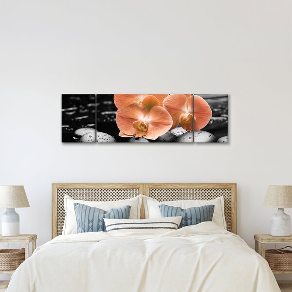 Obraz - Oranžové orchideje (170x50 cm)