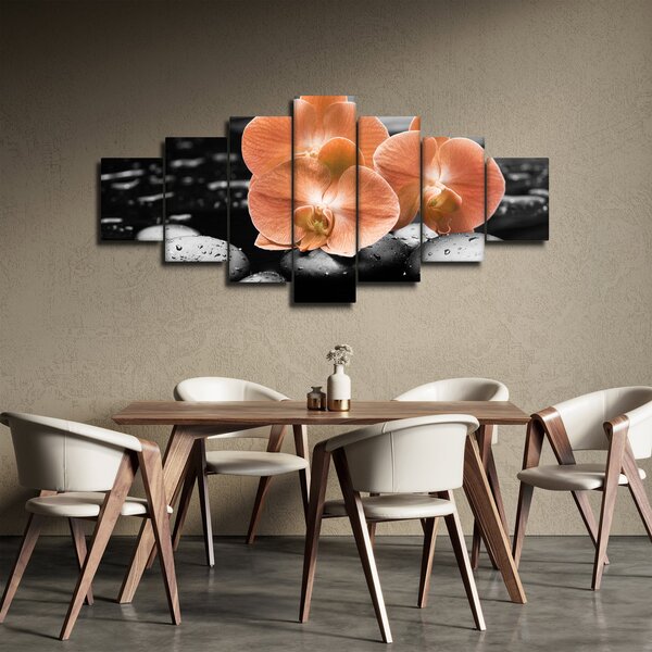 Obraz - Oranžové orchideje (210x100 cm)