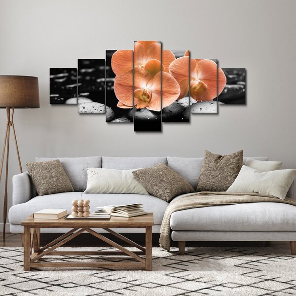 Obraz - Oranžové orchideje (210x100 cm)