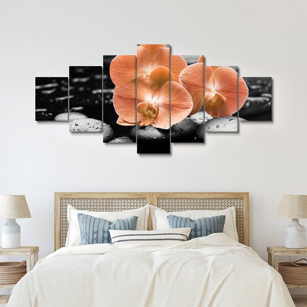 Obraz - Oranžové orchideje (210x100 cm)