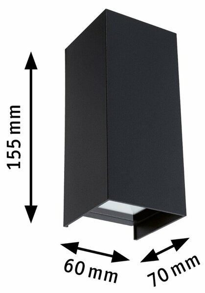 PAULMANN Dům venkovní nástěnné svítidlo Flame 2x2,8W IP44 3.000K antracit 230V 943.26