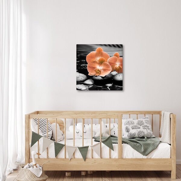 Obraz - Oranžové orchideje (30x30 cm)