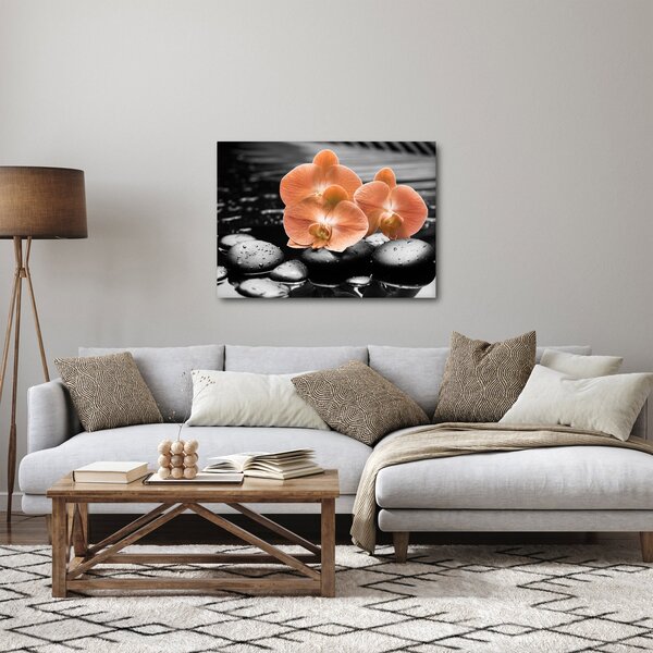 Obraz - Oranžové orchideje (70x50 cm)