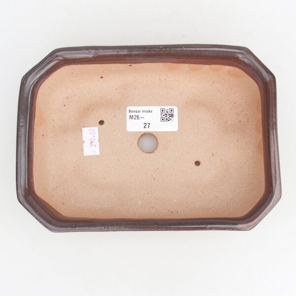 E-bonsai Keramická bonsai miska 18,5 x 13,5 x 4,5 cm hnědá