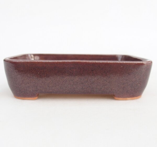 E-bonsai Keramická bonsai miska 12,5 x 9,5 x 3,5 cm hnědá