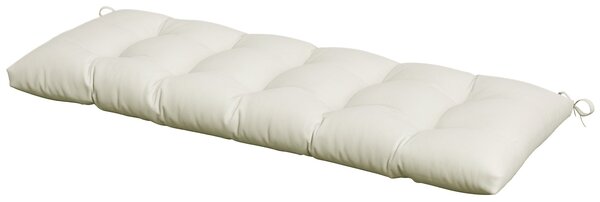 Poduška na lavici Outsunny 128x48x8 cm s 2 upevňovacími šňůrami, voděodolná a UV ochrana 50+ pro zahradní houpačku na terase, krémová | Aosom