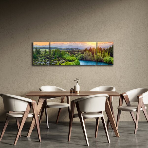 Obraz - Lesní horská krajina (170x50 cm)