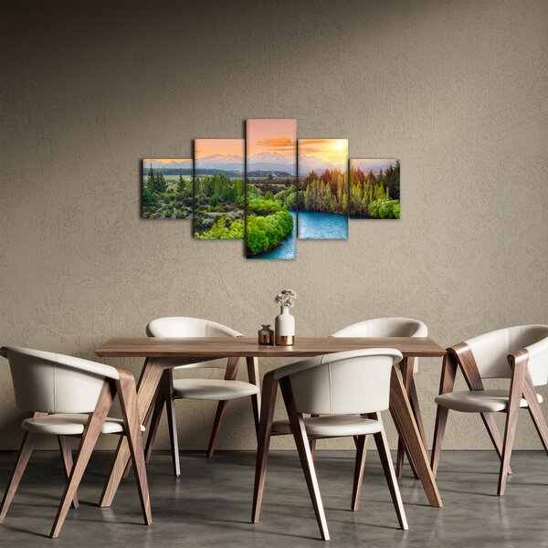 Obraz - Lesní horská krajina (125x70 cm)