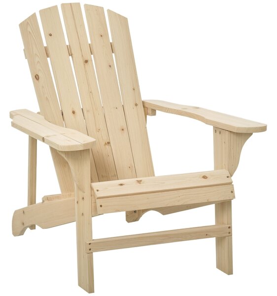 Zahradní křeslo Outsunny Adirondack s širokým sedákem, nosnost 150 kg, pro terasu, balkon, rozměry 78x89x88 cm | Aosom