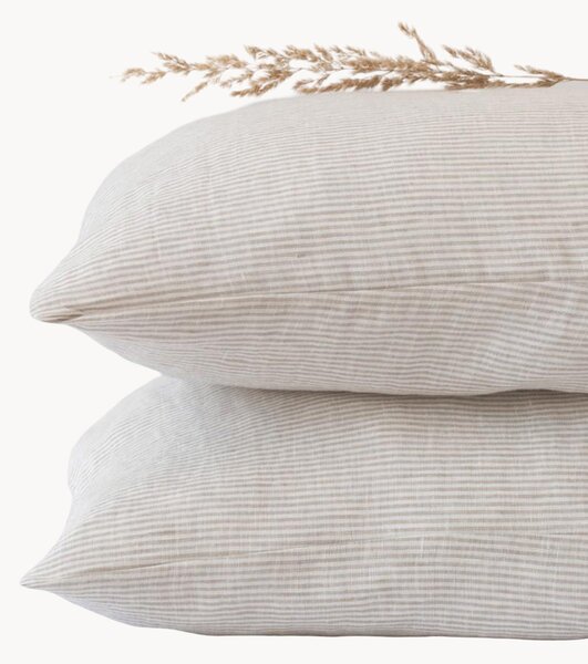 Lněný povlak na polštář Natural Stripes