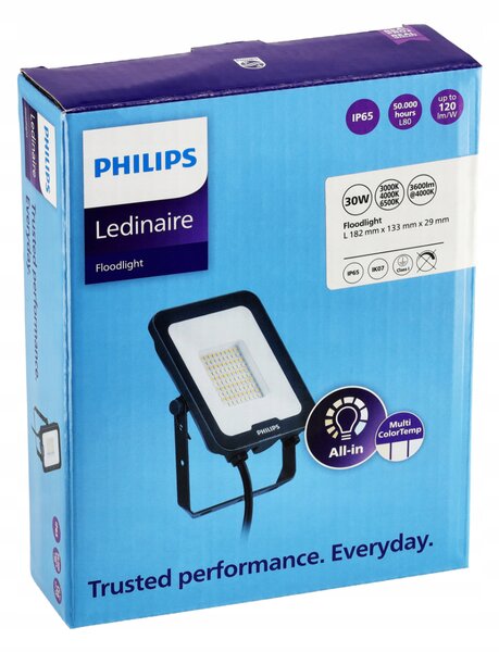LED reflektor Philips 30W 66300lm CCT dlouhý kabel – výkonný