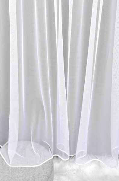 Záclona, Řecký tyl s olůvkem metráž, bílá 155 cm