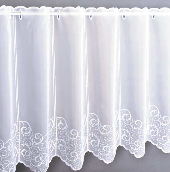 Záclona voál, Kouzelné spirálky vitrážka metráž, bílá 40 cm