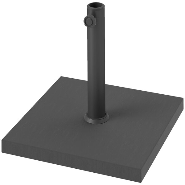 Stojan na slunečníky Outsunny s betonovým plněním pro čtvercové slunečníky s průměrem 38/48 mm – černý | Aosom