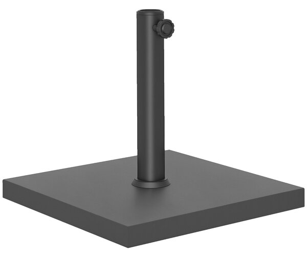 Stojan na slunečníky Outsunny s betonovým plněním pro čtvercové slunečníky s průměrem 38/48 mm – černý | Aosom