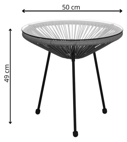 Zahradní stůl 50 cm, šedý SPRINGOS LOA GF0091
