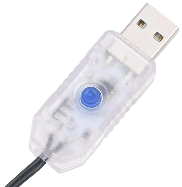 Světelný řetěz se 400 LED modrý 40 m 8 světelných efektů 328825