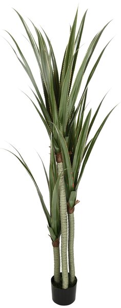 Umělá rostlina yucca HOMCOM v květináči 190 cm - 39 realistických listů pro dekoraci domova, obývacího pokoje, kanceláře a zahrady Ø17x190 cm Zelená |