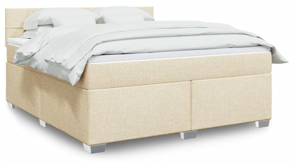 Box spring postel s matrací krémová 180x200 cm textil 3288272