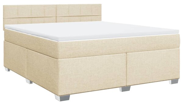Box spring postel s matrací krémová 180x200 cm textil 3288272