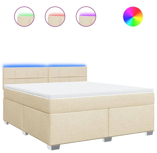 Box spring postel s matrací krémová 180x200 cm textil 3288272
