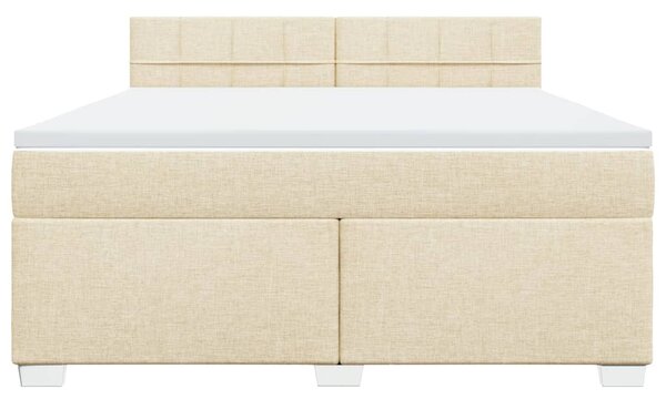 Box spring postel s matrací krémová 180x200 cm textil 3288272
