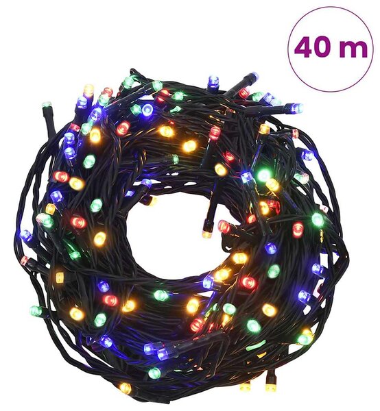 Světelný řetěz se 400 LED vícebarevný 40 m 8 světelných efektů 328827