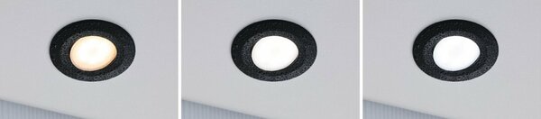PAULMANN HomeSpa LED vestavné svítidlo Calla 3ks sada výklopné IP65 90mm 30° 3x5W 230V CCT černá mat