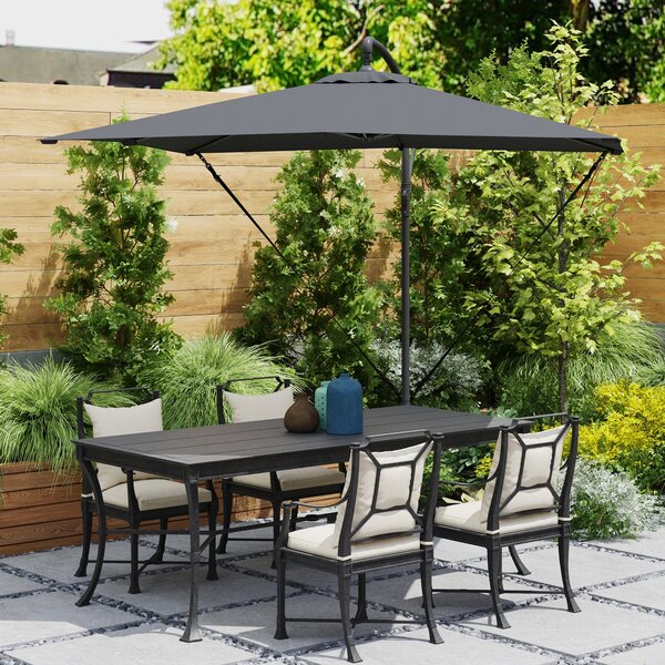 Outsunny Eccentric Parasol 247x247 cm Zahradní Slunečník s Křížovou Základnou, Nastavitelným Krytem, Klička a Ochranným Krytem proti UV 50+ pro Terasu