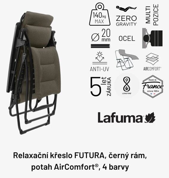 Relaxační křeslo Lafuma FUTURA AirComfort červená Bordeaux