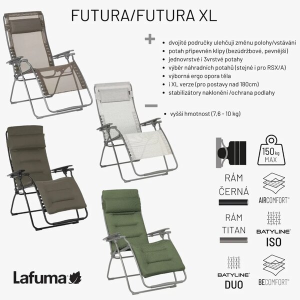 Relaxační křeslo Lafuma FUTURA AirComfort hnědá Taupe