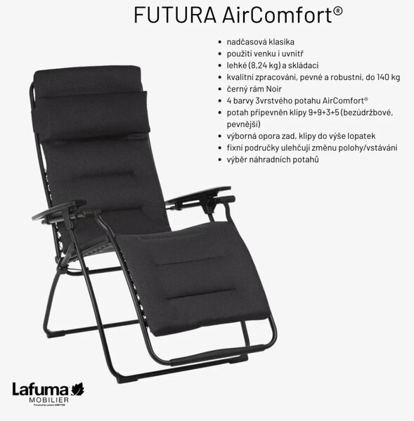 Relaxační křeslo Lafuma FUTURA AirComfort červená Bordeaux