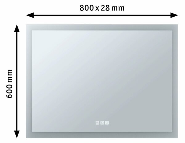 PAULMANN HomeSpa LED zrcadlo s osvětlením Mirra hranaté vyhřívané IP44 80x60 cm 22W WhiteSwitch 930.13