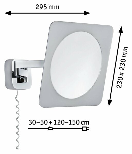 Paulmann kosmetické zrcadlo Bela LED 1x5,7W teplá bílá IP44 Chrom/Bílá 704.68 P 70468