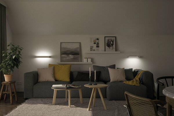 PAULMANN LED nástěnné svítidlo 3-krokové-stmívatelné Lucille IP44 2700K 230V 11,5W stmívatelné bílá