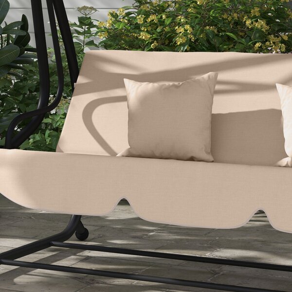 Outsunny Zahradní houpačka pro 3 osoby 2 v 1 s nastavitelnou stříškou, bočními tácy a polštáři pro balkon, terasu a patio, nosnost 340 kg, 200x120x164