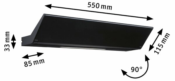 PAULMANN LED nástěnné svítidlo 3-krokové-stmívatelné Ranva 2700K / 230V 13 / 1x2W stmívatelné černá mat