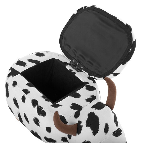 Zvířecí stolička s úložným prostorem COW Tkanina Bílá Kráva