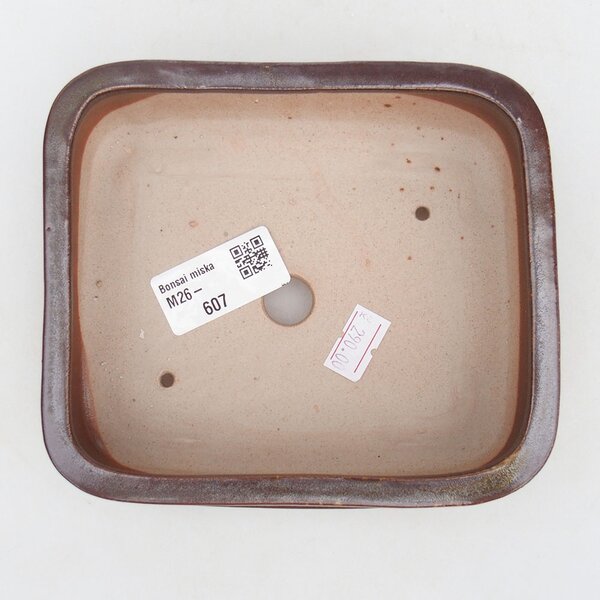 E-bonsai Keramická bonsai miska 14,5 x 12,5 x 4,5 cm hnědá
