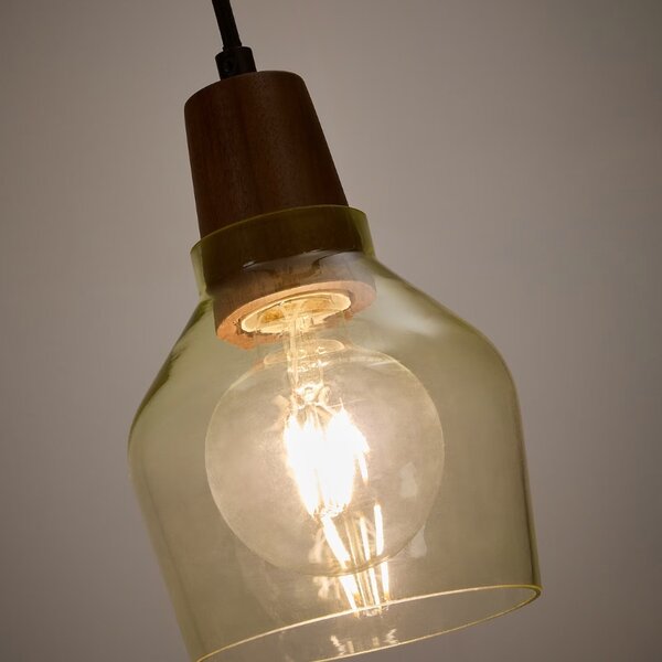 Zelené skleněné závěsné světlo Kave Home Silex 13 cm