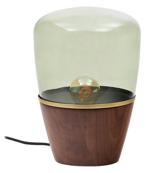 Zelená skleněná stolní lampa Kave Home Silex
