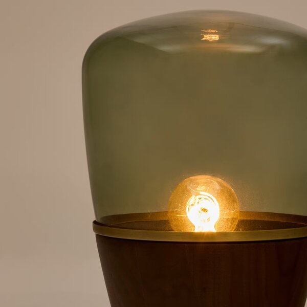 Zelená skleněná stolní lampa Kave Home Silex