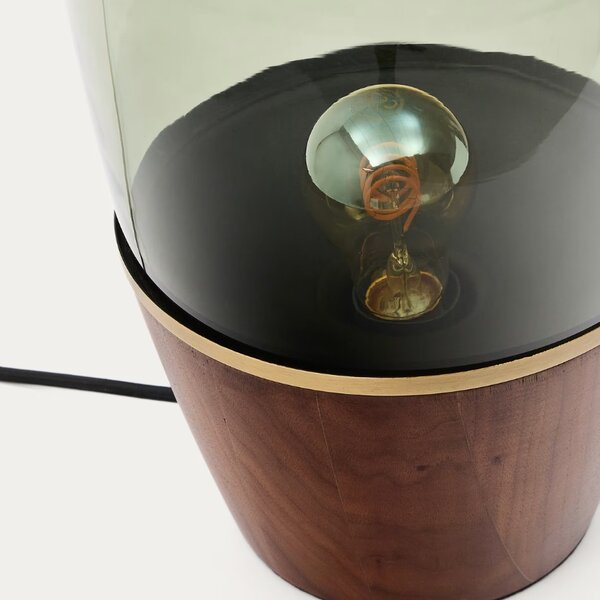 Zelená skleněná stolní lampa Kave Home Silex