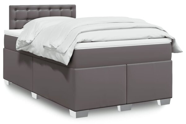 Box spring postel s matrací šedá 120x200 cm umělá kůže 3288418
