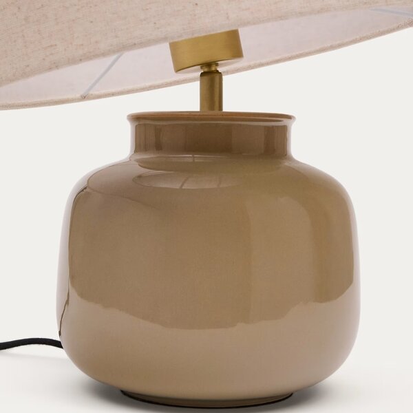 Zelená keramická stolní lampa Kave Home Tay