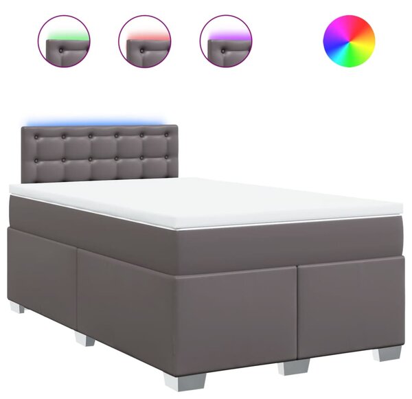 Box spring postel s matrací šedá 120x200 cm umělá kůže 3288418