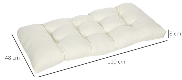 Outsunny Polstr na lavici pro 2 osoby 110x48x8 cm Obdélníkový polstr pro vnitřní i venkovní použití Pratelný s 8 stehy a pohodlným sezením na židle a